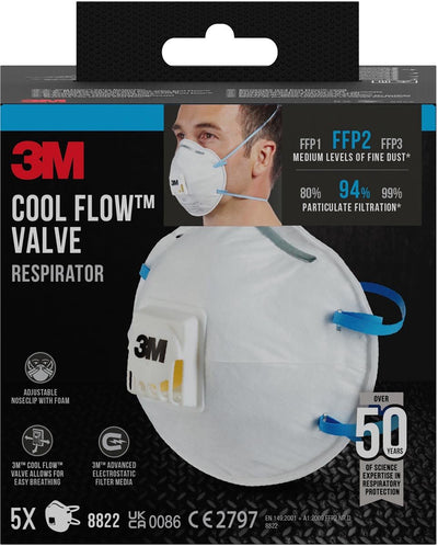 3m 1062202 - guanto per maschera finest 8822pro5, ffp2, valvola, 5 hp | 2 pezzi
