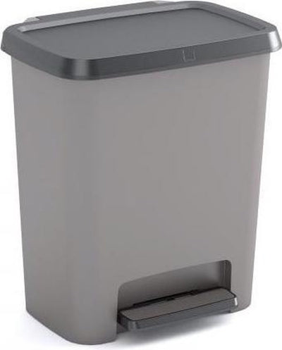 Curver compatta duo waste bin - 11l + 11l - gray black - recycled plastic