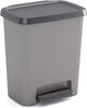 Pattumiera Curver compatta duo - 11l+11l - grigio nero - plastica riciclata