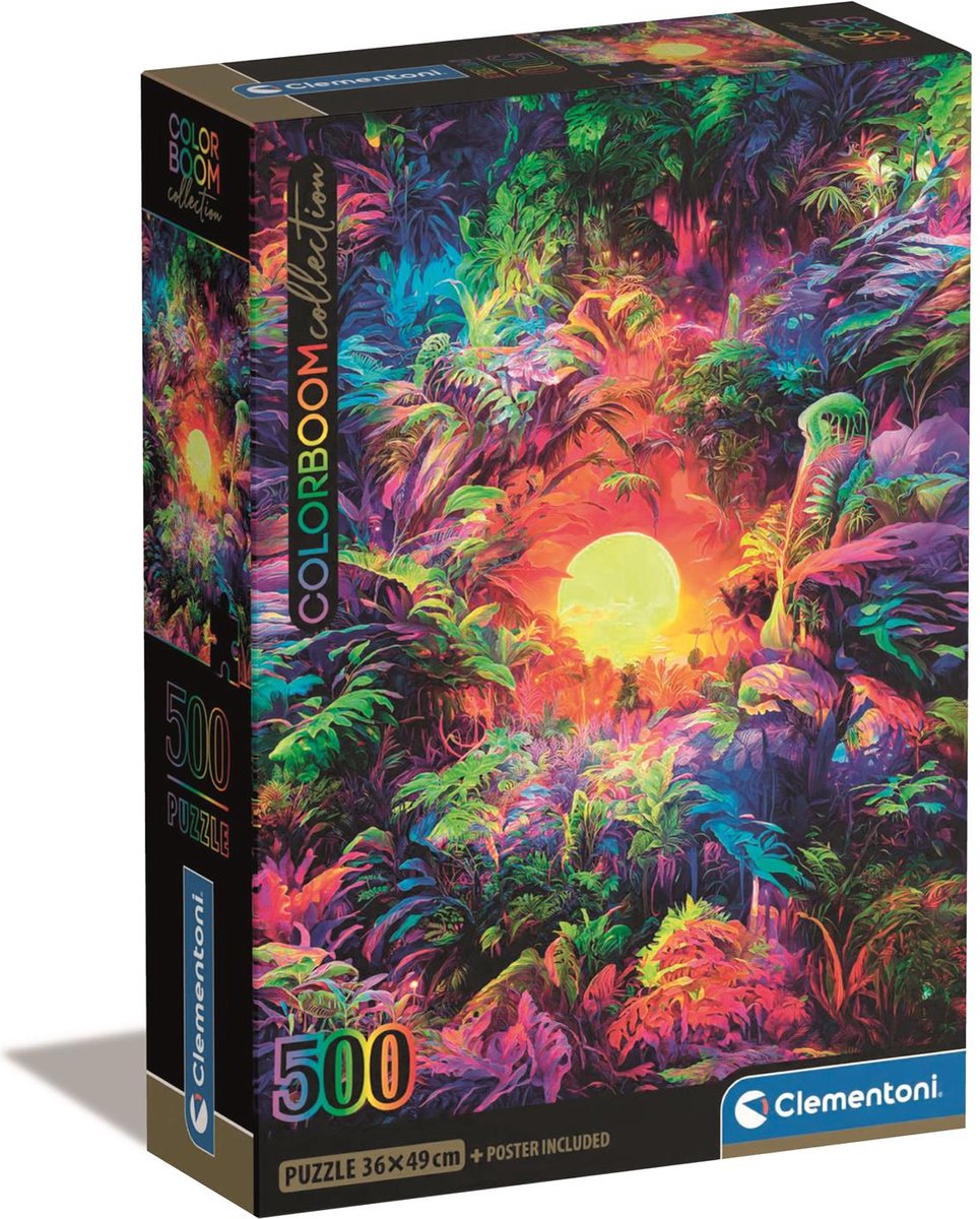 Clementoni - puzzle - 500 pieces - psychedelic jungle sunrise - puzzle for adults - high quality collection