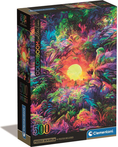 Clementoni - puzzle - 500 pezzi - alba della giungla psichedelica - puzzle per adulti - collezione di alta qualità
