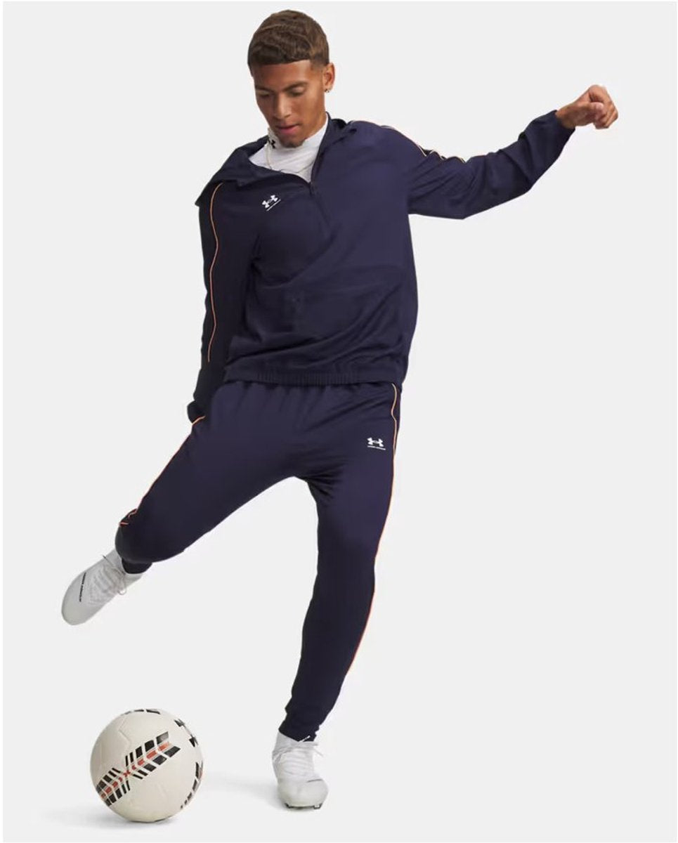 Under armour ua rival knit track suit-gry jongens trainingspak - pitch grijs - zwart