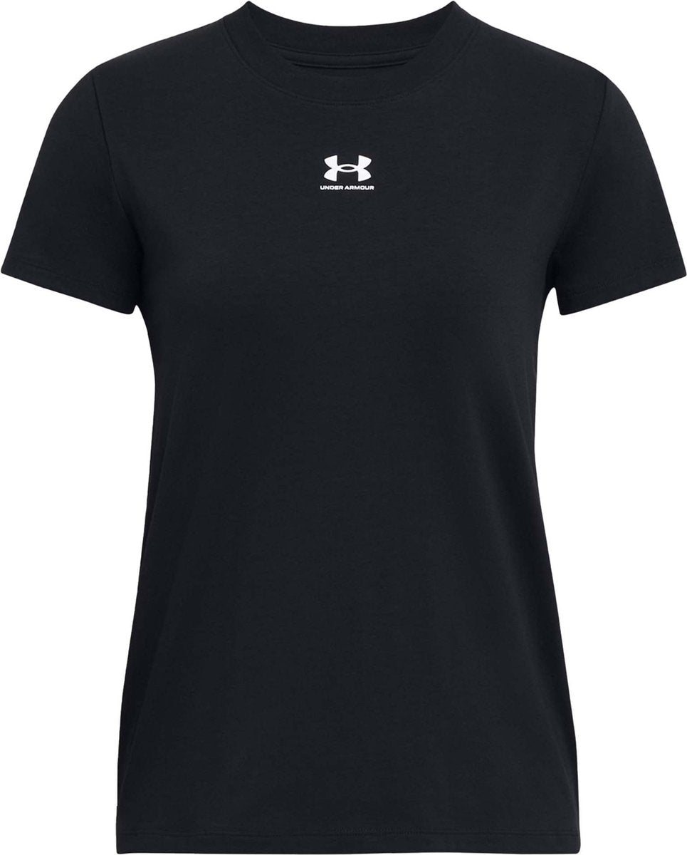 Camiseta deportiva Under Armour UA Rival Core SS-BLK Mujer - Negro - Blanco