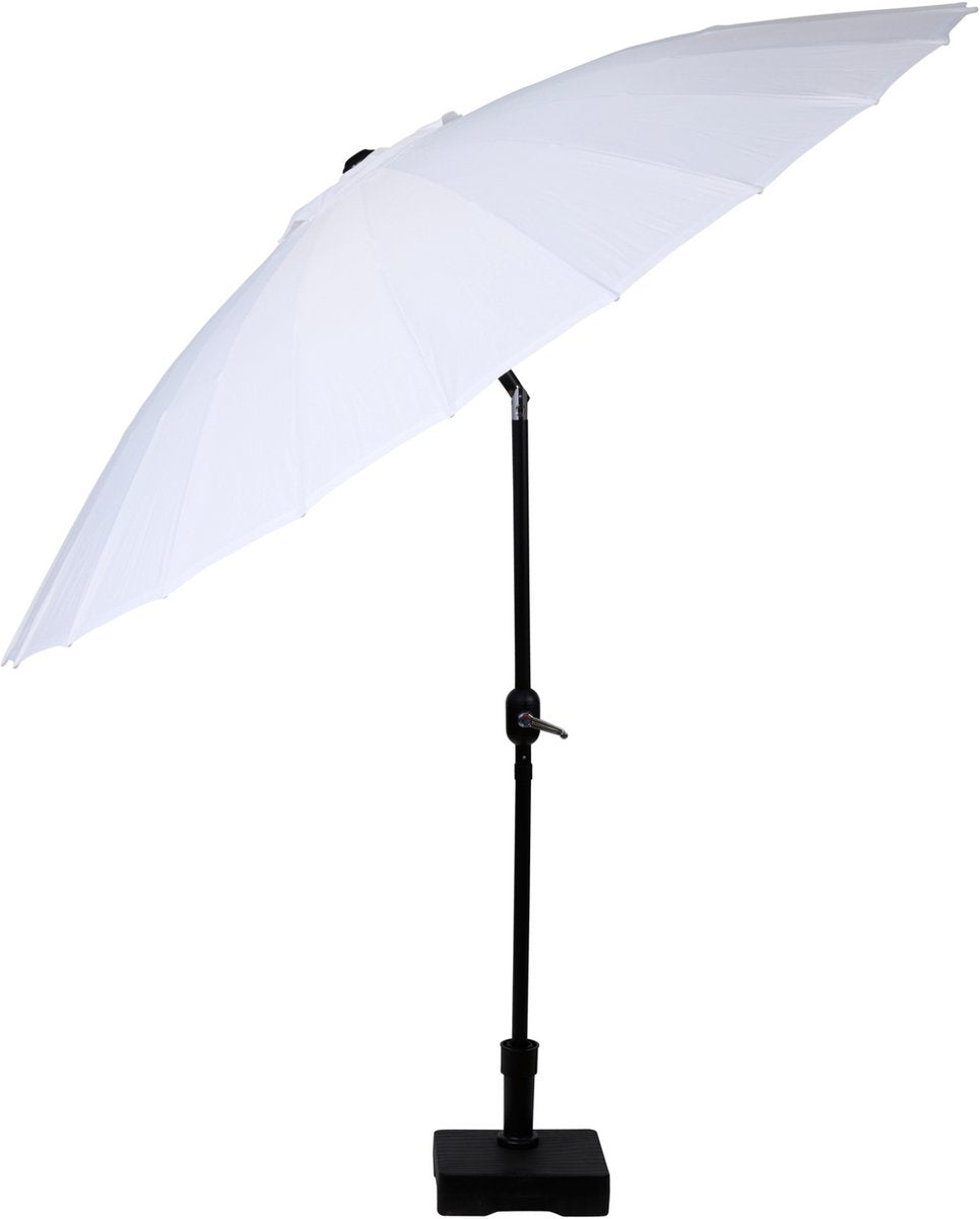 Sombrilla Camp Active - Sombrilla para balcón y terraza - ⌀250 x 240 cm - Sombrilla de palo - Sombrilla sin base - Blanco