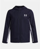 Under armour ua b rival wvn jacket-blu jongens sportshirt - midnight navy - wit