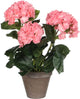 Mica decorations - hortensia kunstplant in bloempot stan - h40 x ø35 cm - roze