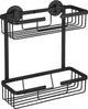 Cesta de alambre Differnz - rectángulo de 2 capas - sin taladrar - aluminio - 25 x 12 x 30 cm - negro