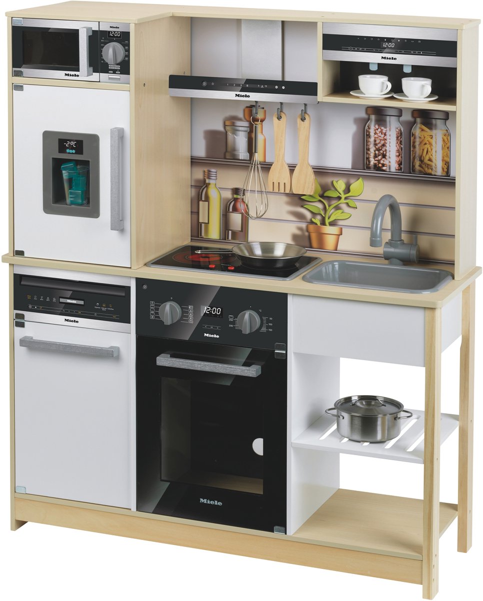 Juguetes klein - cocina familiar miele - 83,5x30x101 cm - incl. efectos de luz y sonido - madera