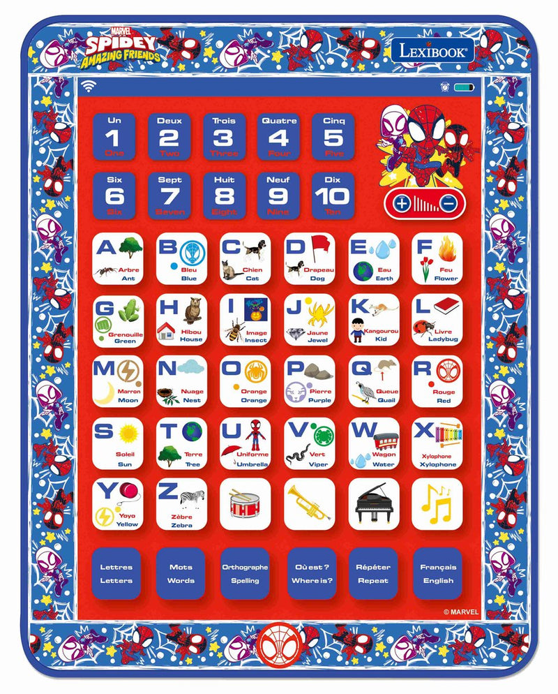 Lexibook tablette educativo bilingue spidey in francese e in inglese