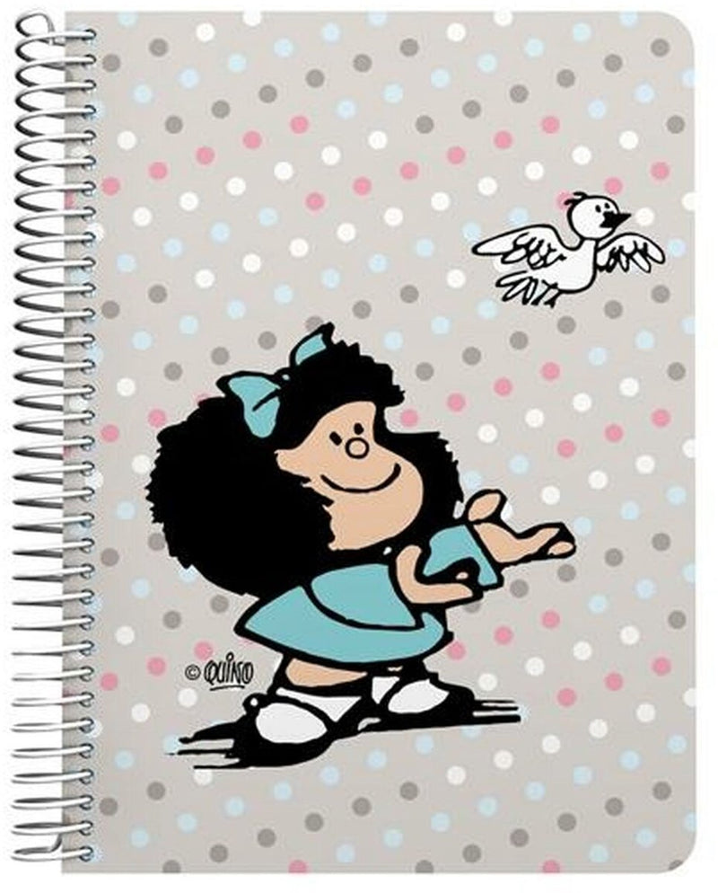Mafalda schrift pájaro multicolor cuarto 80 hojas