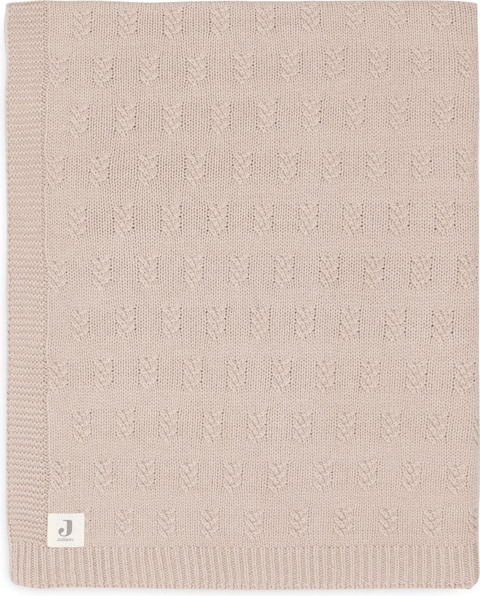 Jollein - coperta per lettino 100x150 cm - coperta per bebè - maglia a grana - rosa selvaggio