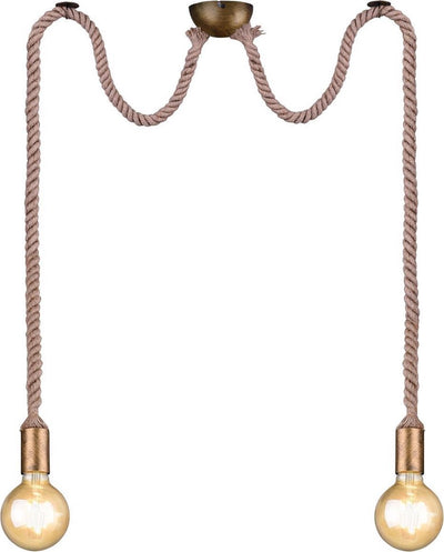Trio rope - lámpara colgante - latón antiguo - excl. 2x e27 60w
