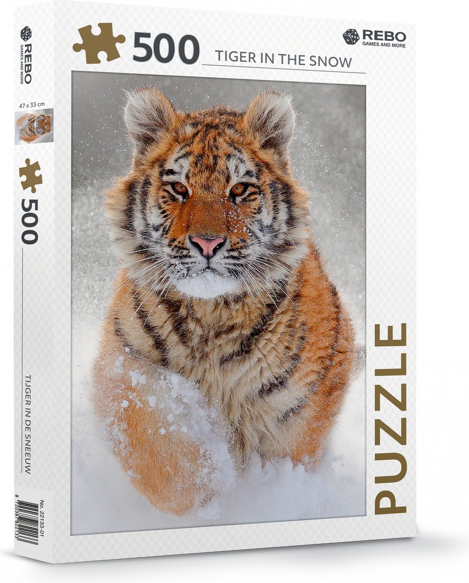Rebo Productions Puzzle Tigre nella Neve 500 Pezzi