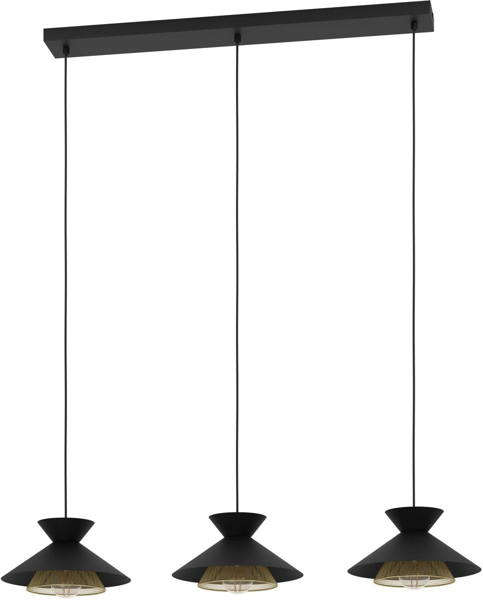 Eglo grizedale hanglamp - e27 - 96 cm - zwart|goud - staal