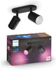Faretto da superficie Philips hue fugato - luce bianca e colorata - 2 faretti - nero