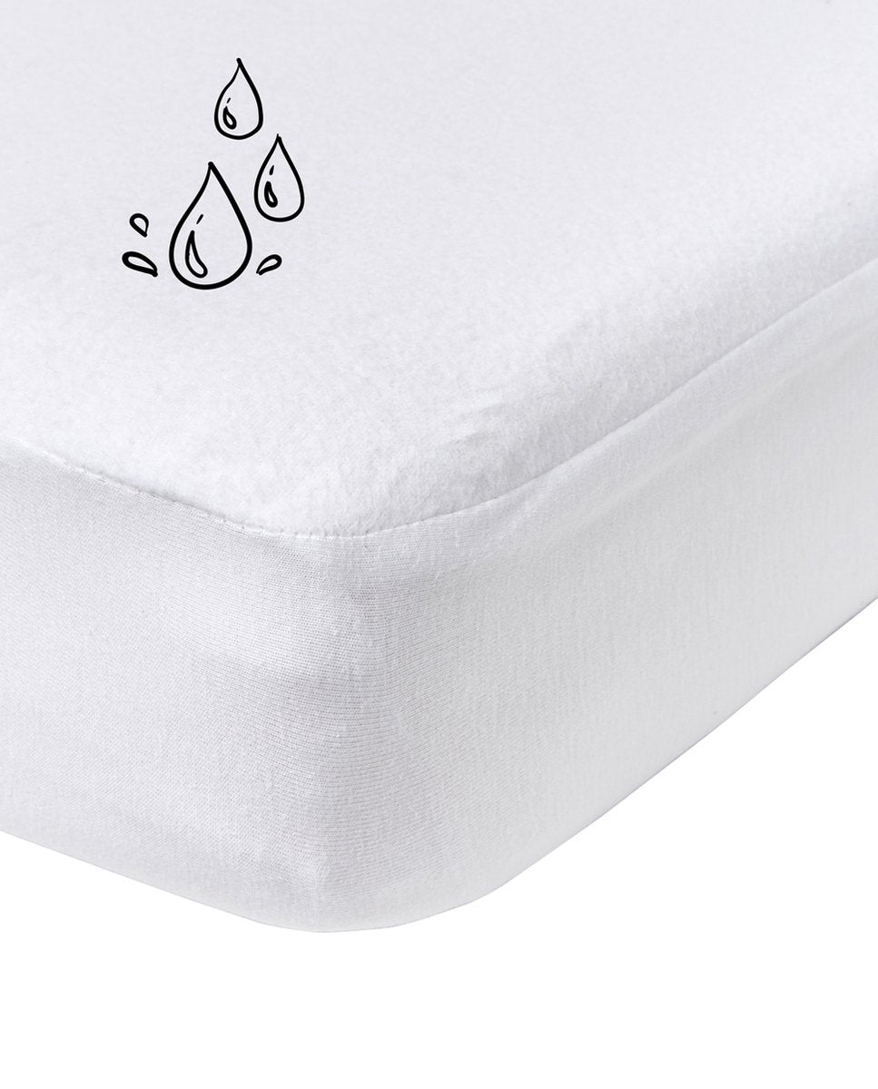 Meyco sábana bajera impermeable para bebé cama infantil - blanco - 70x140 150cm