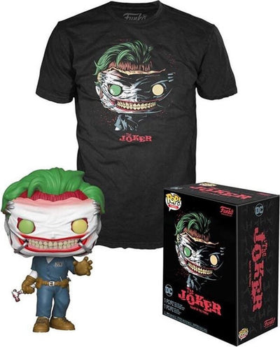 Funkopop! dc comics: set figure e maglietta - the joker esclusivo taglia m