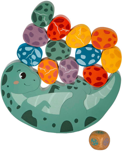 Gioco di bilanciamento in legno di piccoli piedi Dino, 14dlg.