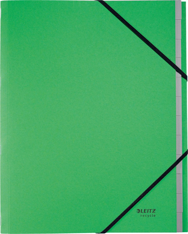 Leitz recycle sorteermap a4 - met 12 vakken - 100% gerecycled post-consumer karton - groen