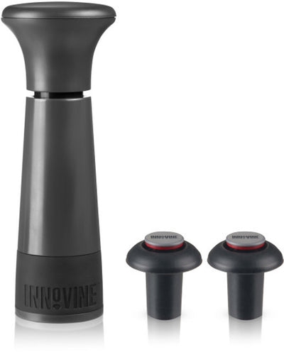 Innovine ™ vacuum pump wine saver in graphite - wine pump with 2 stoppers