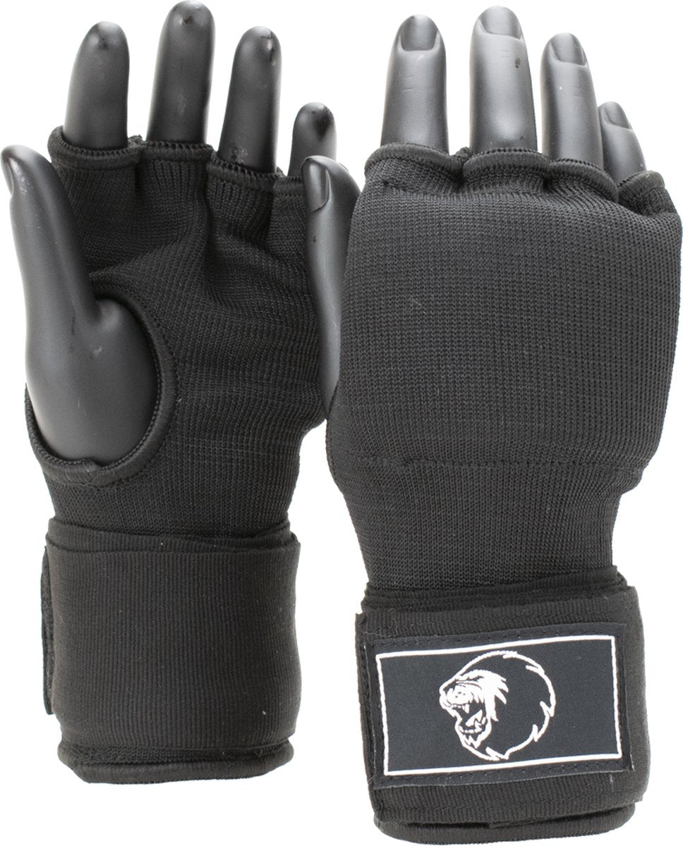 Guanti interni super pro da combattimento con benda nero bianco extra extra piccolo
