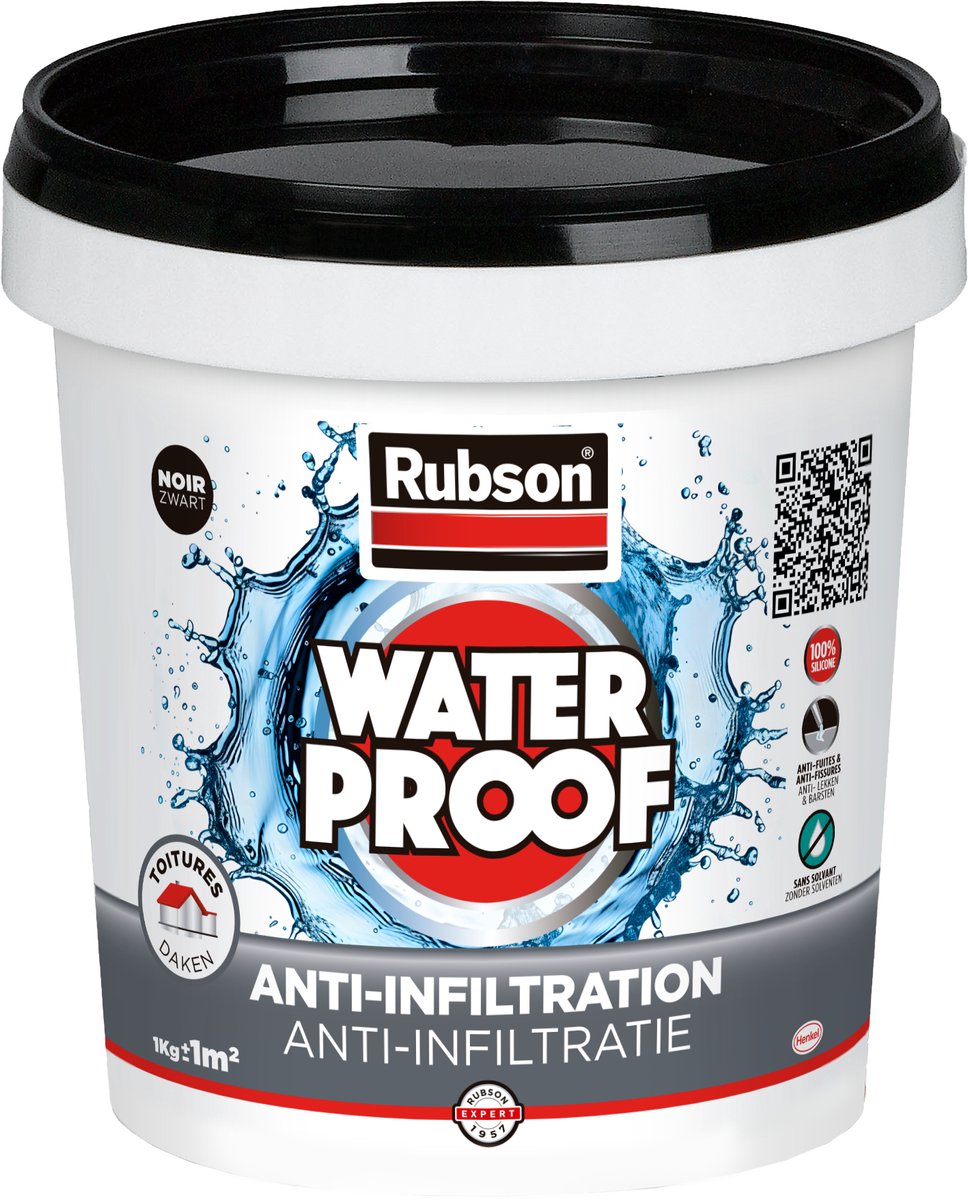 Rubson 1009516 - anti-infiltrazione nero 1kg | 4 pezzi