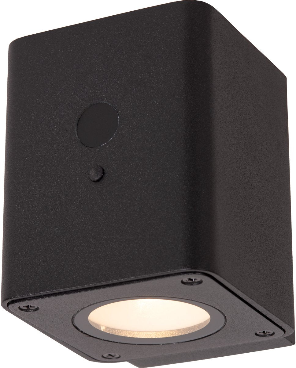 Lucide ramin - aplique - energía solar - led regulable - 1x1w 2700k 3000k - ip54 - sensor de movimiento día noche - negro