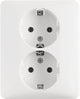 Peha standard contactdoos inbouw - 2-voudig - randaarde - polarwit