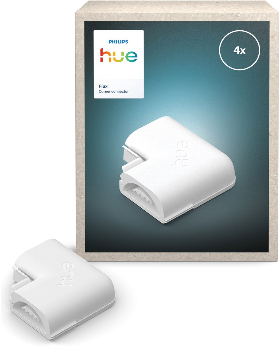 Connettore angolare Philips hue flux - collega 2 strisce angolari con un angolo di 90° - linea di luce continua e uniforme - 4 pezzi