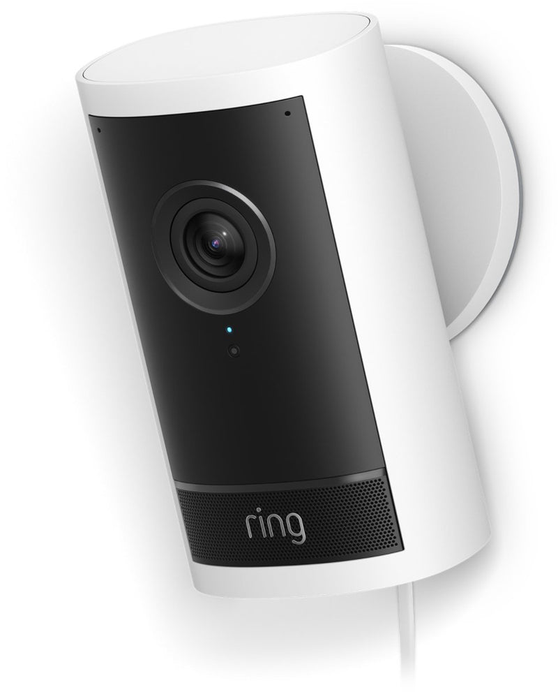 Ring telecamera esterna pro con adattatore per presa (ultima generazione) - bianco - video 4K