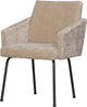 Woood mount eetkamerstoel met armleuning - 3d chenille - zand - 82x61x65