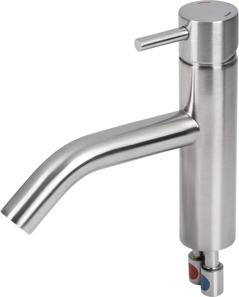 Grifo para lavabo Differnz - grifo monomando - grifo curvo - frío caliente - cromo mate