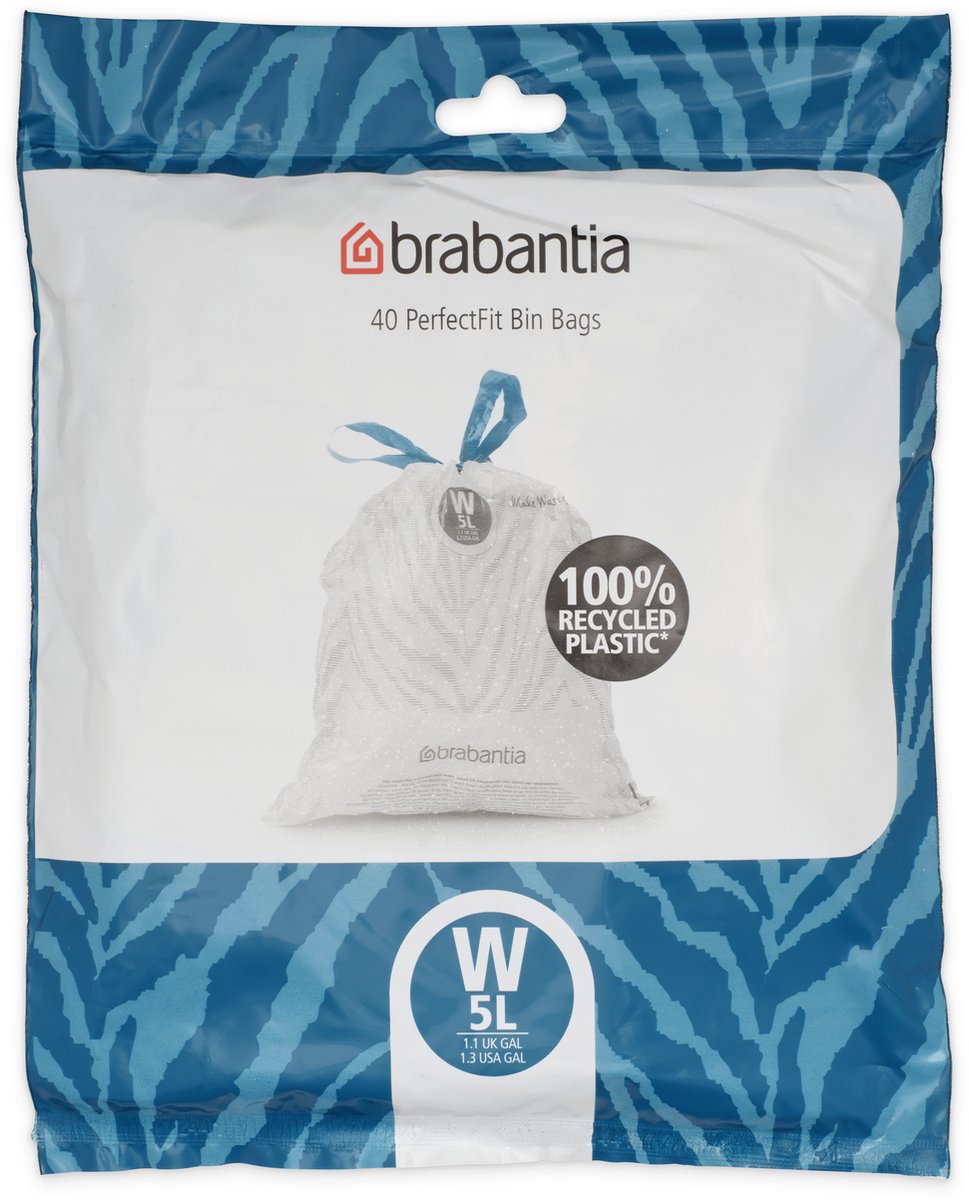 Brabantia perfectfit garbage bags - 5 l - code w - 40 pieces
