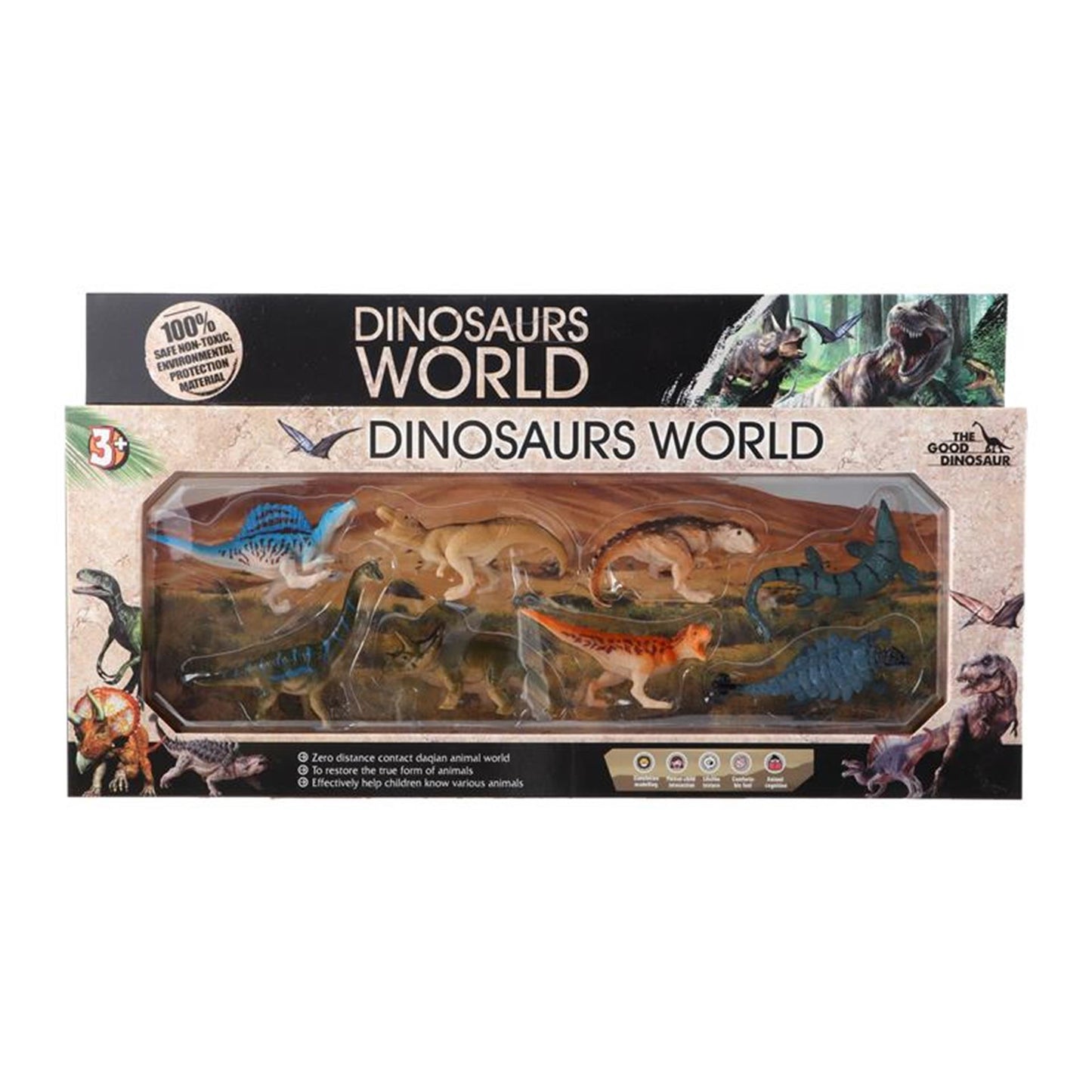 Dinosauri 8 pezzi in scatola da esposizione 8-9 cm