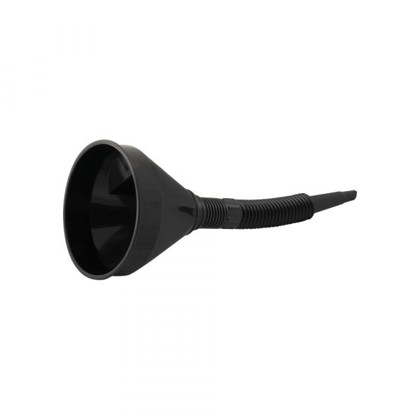 Embudo negro con boquilla flexible