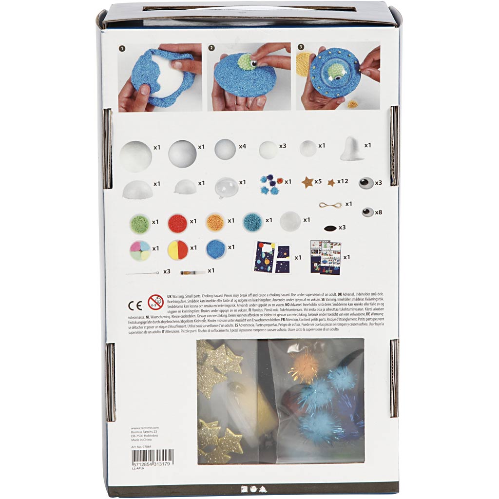 Pearl clay universe of space aliens, 1 set