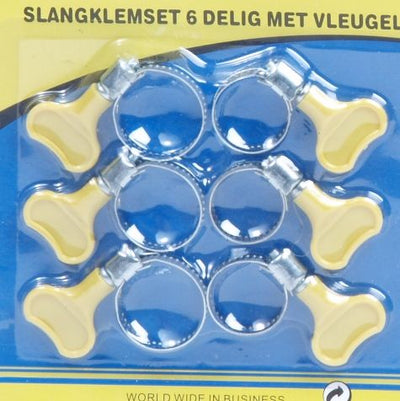 Slangklemset 6 delig met vleugel*
