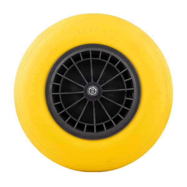 Rueda rueda rueda 4.00-8 pu de plástico amarillo