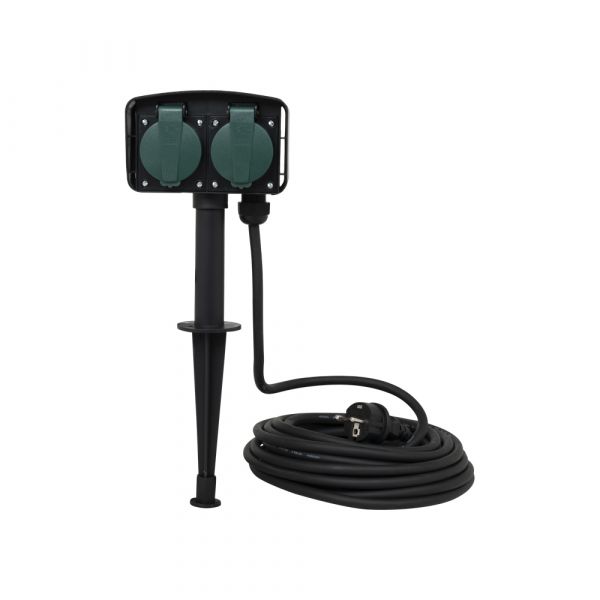 Socket da giardino AC con spiedini, 10 m.