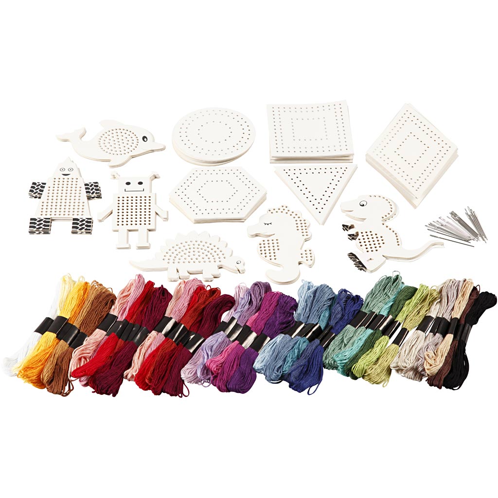 Set figure del gruppo Creative Company con filo da ricamo, dimensioni 8-17 cm, vari colori, 1 set