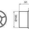 Ventola del tubo da 100 mm bianco di base