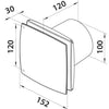 Ventilatore da 100 mm silenzioso con timer. Sensore di umidità bianco