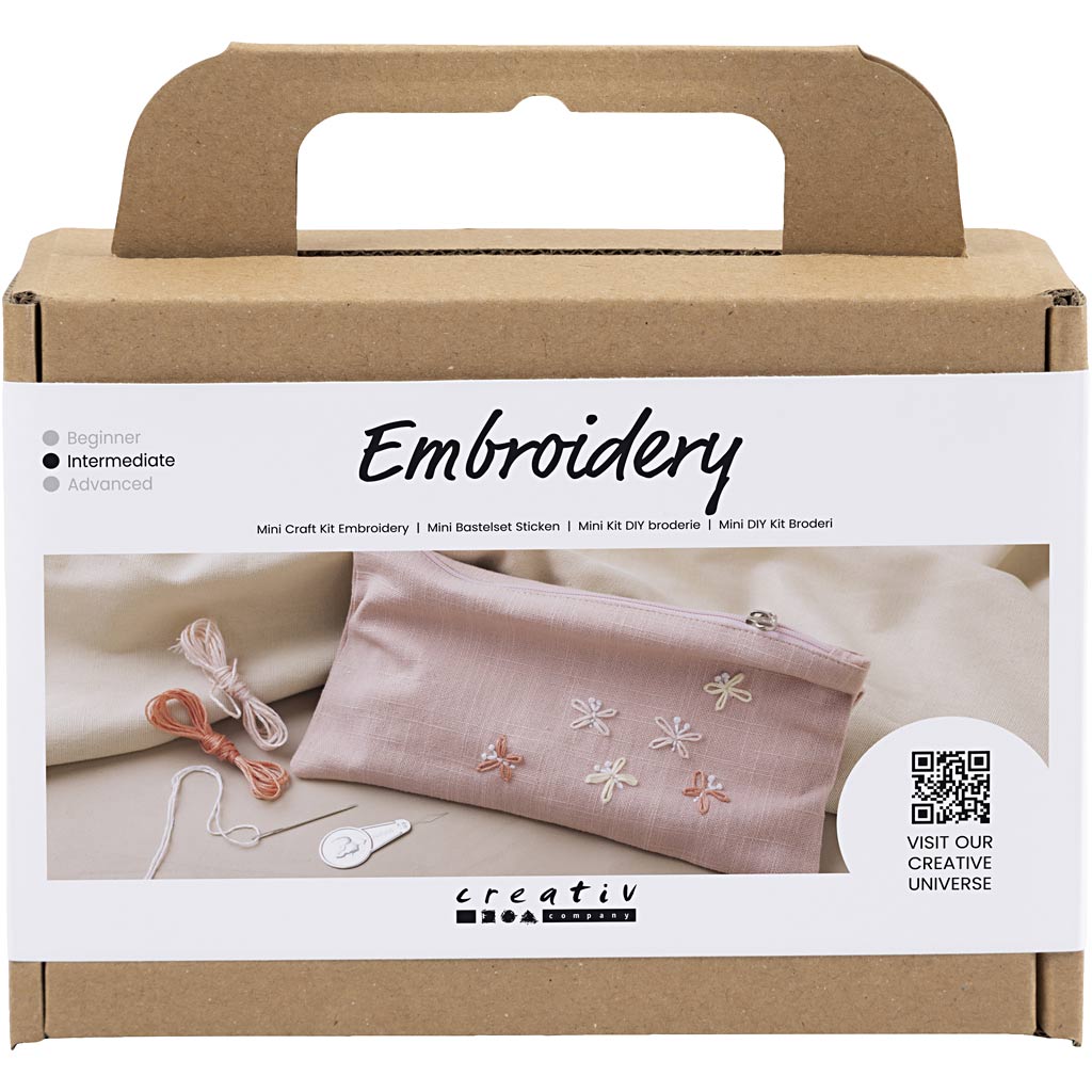 Creativ company http: www.cchobby.nl mini-hobbyset-borduurwerk-clutch-tas-dusty-rose-1-doos
