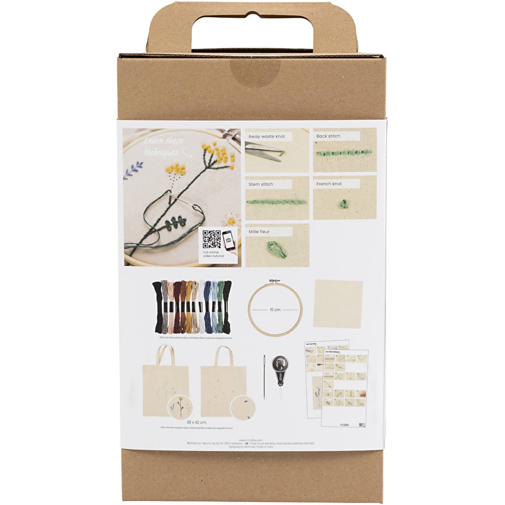 Creativ company starter hobby set embroidery, flowers, 1 box