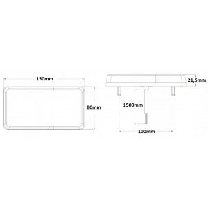 Fanale posteriore LED base 150x80x21,5 mm.