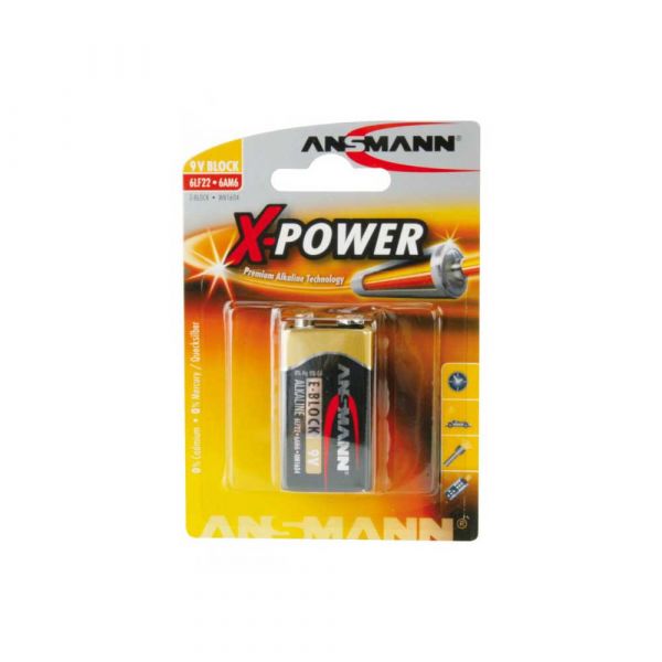 Batteria alcalina X 9 volt.