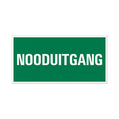 Bord nooduitgang - 150x300 mm.
