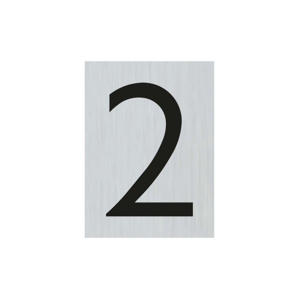 Plate Alulook Numero 2 - 44x60 mm autoadesivo.