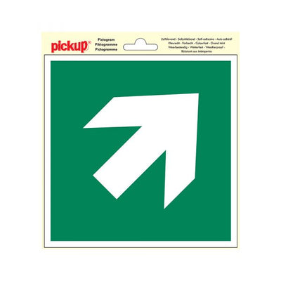 Sticker Escape Road Arrow inclinata - 200x200 mm.