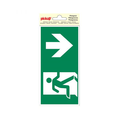 Uscita di emergenza adesiva verso il basso - 100x200 mm.